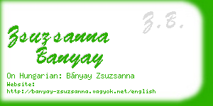 zsuzsanna banyay business card