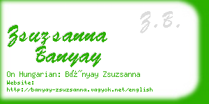 zsuzsanna banyay business card